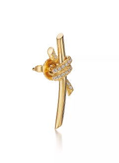 Tiffany & Co. Tiffany Knot Earrings in Yellow Gold with Diamonds  - Image 4