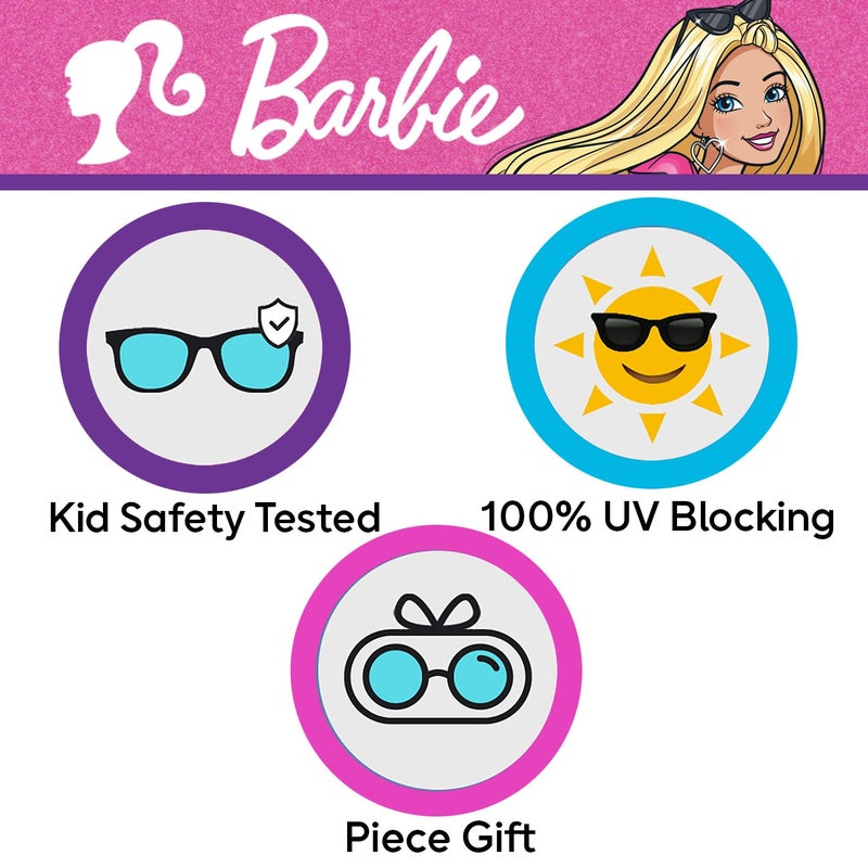 Sun-Staches Barbie Pink Tinted Glitter Kids Girls Sunglasses - Stylish, Comfortable & Durable UV-Protection Barbie Pink Sunglasses with Soft Carrying Case - Officially Licensed Product - Image 2