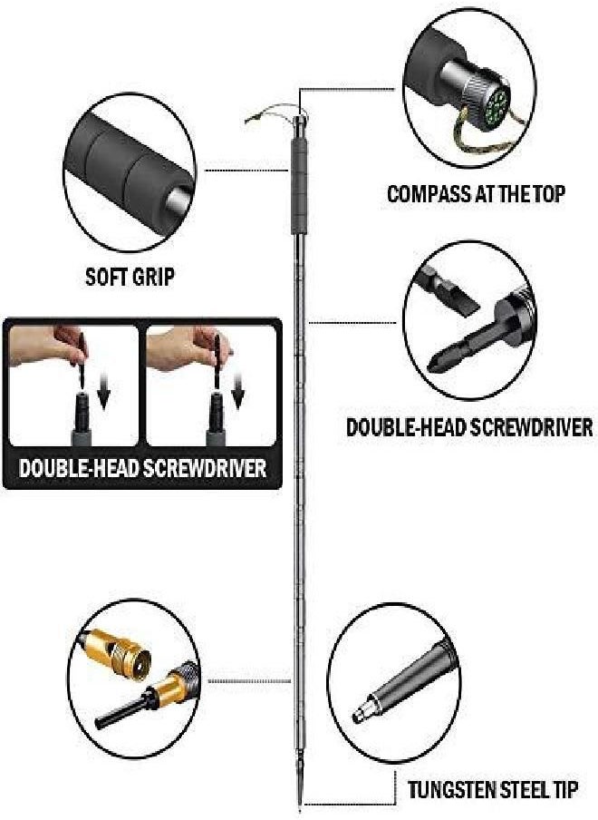 KEYPOWER Hiking Pole Detachable Lightweight for Hiking Stick Walking Pole for Man Women  - Image 3