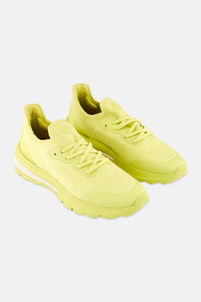 GEOX Women Spherica Lace Up Casual Shoes, Lime Green - Image 1