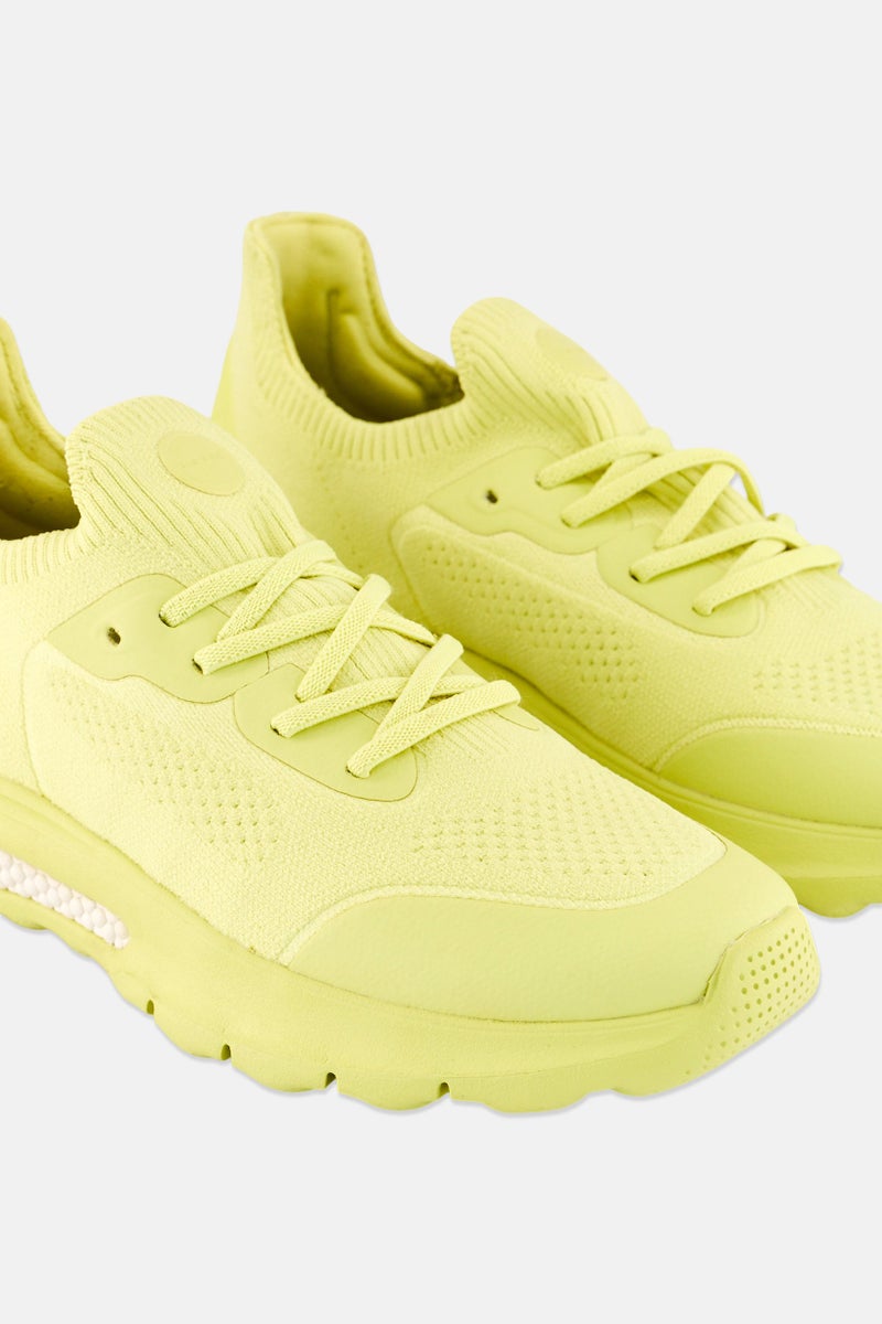 GEOX Women Spherica Lace Up Casual Shoes, Lime Green - Image 3