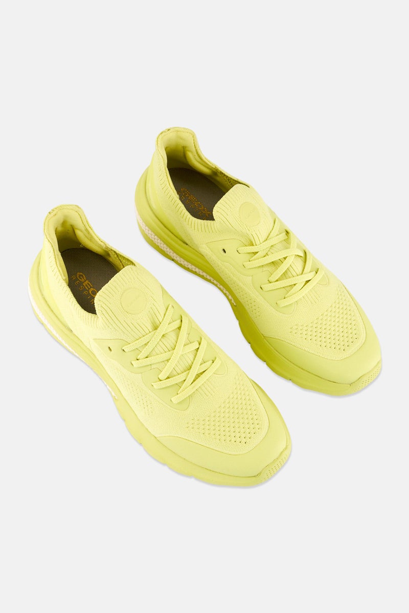 GEOX Women Spherica Lace Up Casual Shoes, Lime Green - Image 2