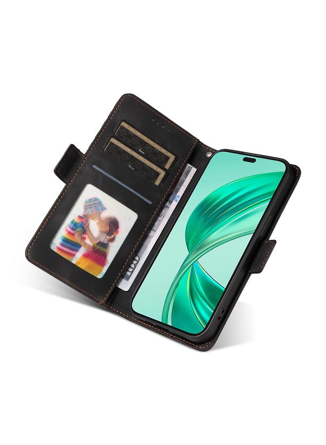 اس-توب جراب هاتف Honor X8b من الجلد المنقوش بنقشة معينية مرصعة بالنجوم - Image 4