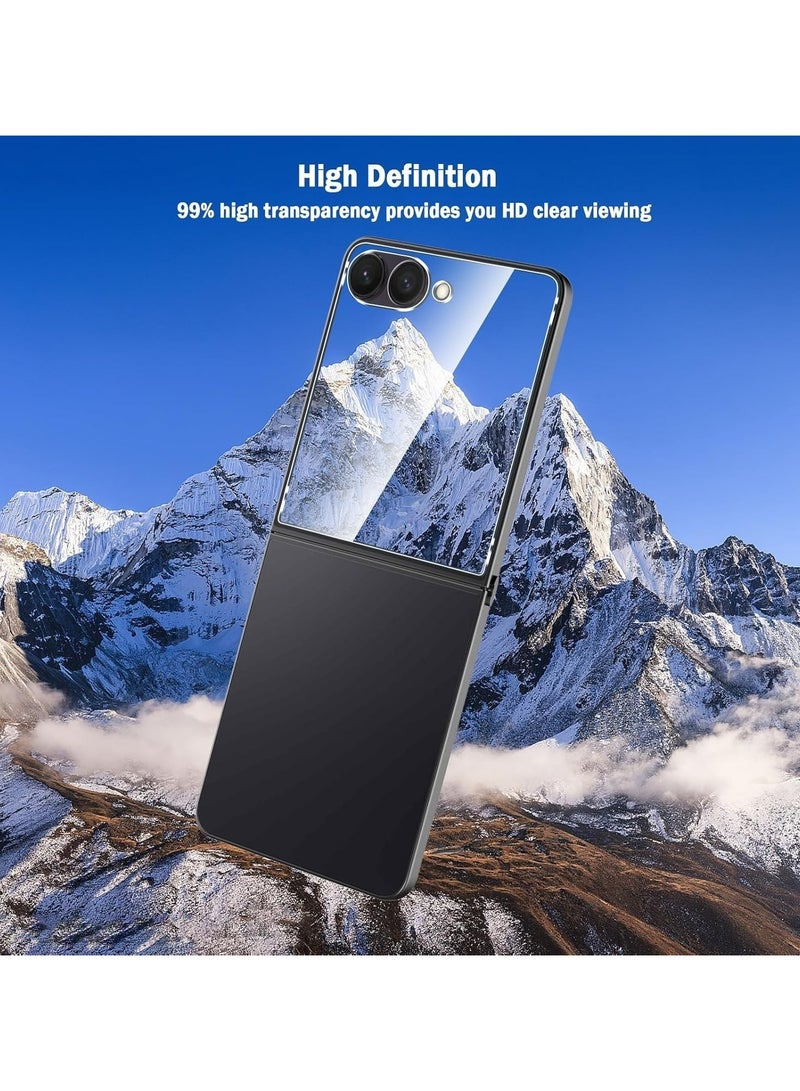 أكاليكس واقي شاشة لهاتف سامسونج جالاكسي زد فليب 7،  غطاء TPU الداخلي المرن وعبوة واحدة من واقي الشاشة الخارجي المصنوع من الزجاج المقوى، مضاد للخدش، بدون فقاعات - Image 3