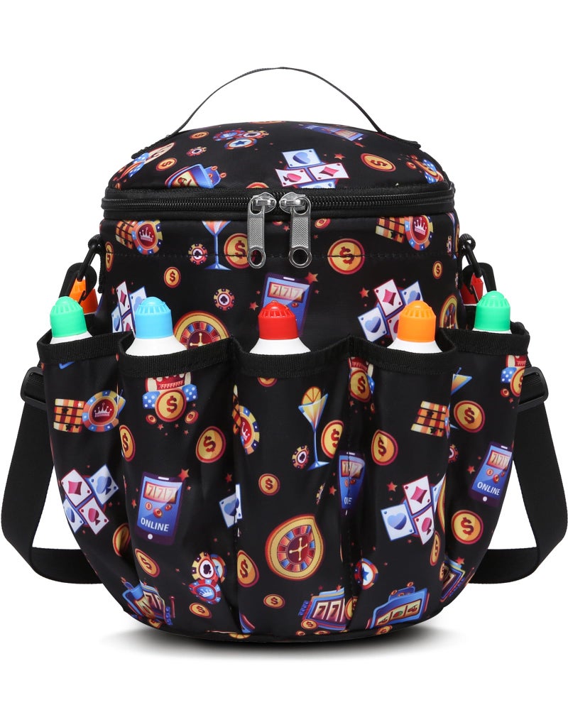 FOKDUVB Bingo Bags with Pockets for Bingo Daubers Dabbers Dobbers Dotters Bingo Bag for Bingo Stuff Supplies Bingo Accessories for Bingo Casino Game Lovers Juego de Loteria Bingo Casino Bag Wallet Purse Pouch - Image 1