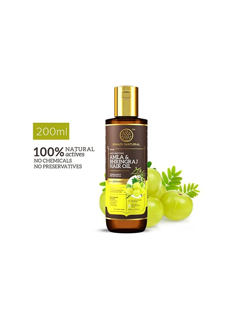 KHADI NATURAL Amla & Bhringraj Hair Oil- POWERED BOTANICS 200ML - Image 5