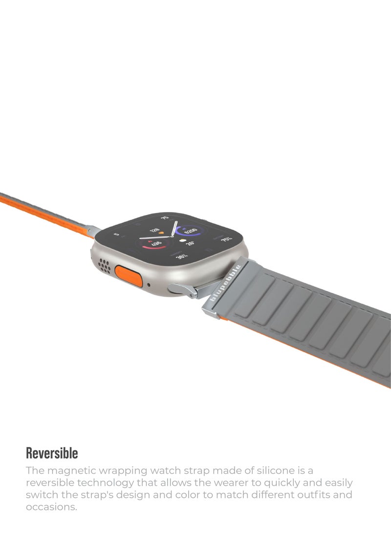 blupebble Silicone Reversible Magnetic Strap for Apple Watch Ultra 49/45/44/42MM Compatible with Series 8 | 7 | 6 | 5 | 4 | 3 | SE (watch not included) - Image 4