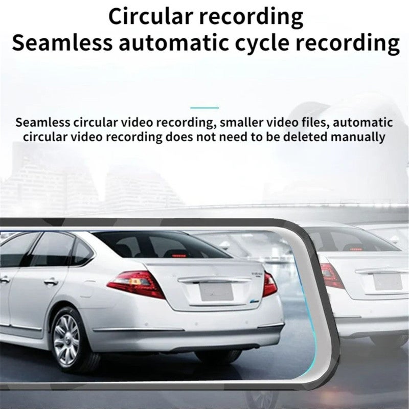 1080P Dash Camera 10" Antiglare IPS Touchscreen Dual Cameras - Night-Vision Video Loop Recording Collision Locking Parking Monitoring for Car Driving Safety - Image 4