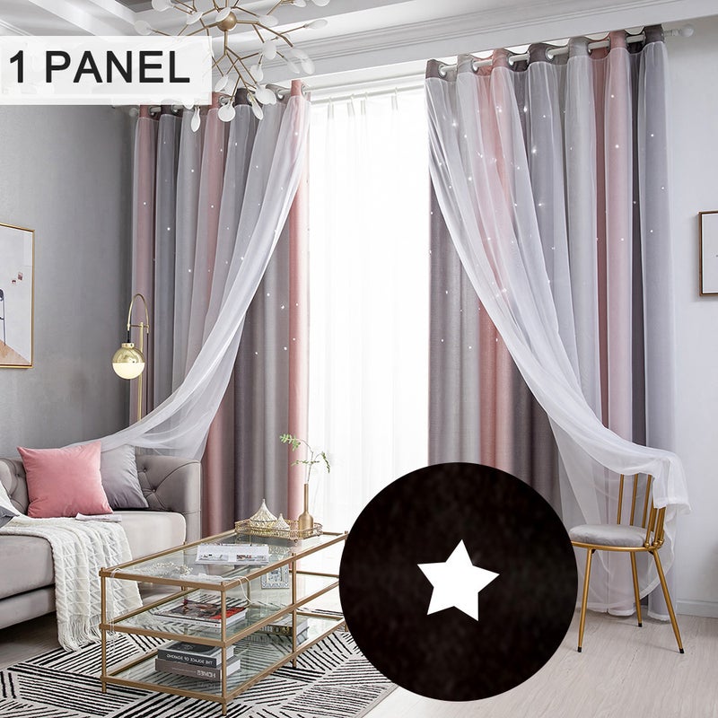 1PC Star Curtain Blackout High Precision Curtains for Kids Girls Bedroom Living Room Colorful Double Layer Star Window Curtains - Image 3