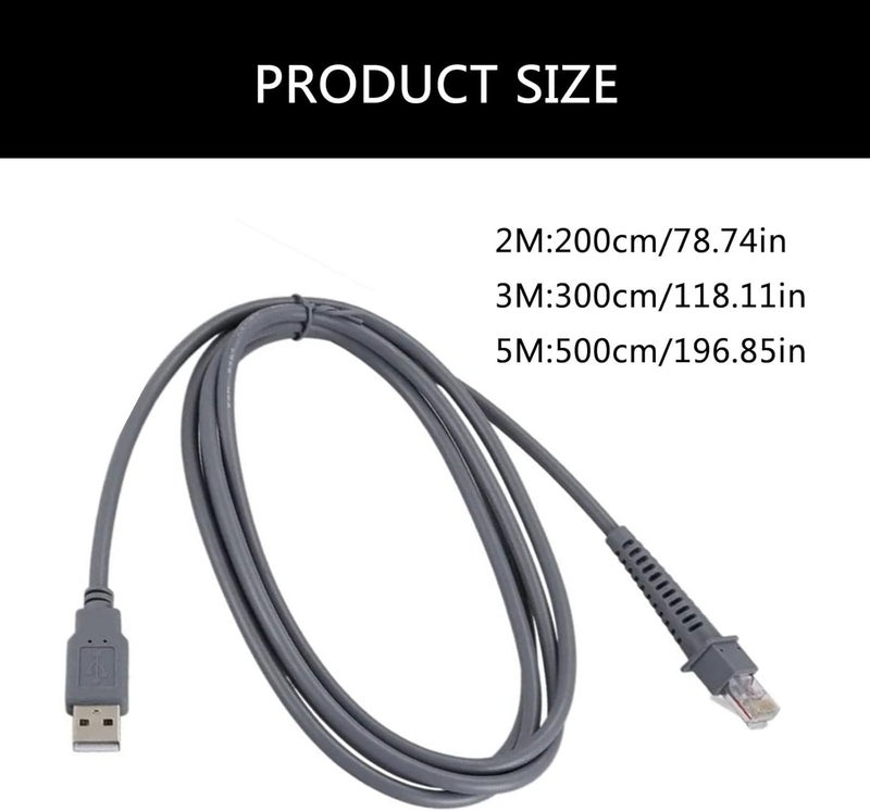 Scanner Data Cable USB A to RJ45 Connction Cord for Datalogic CAB4120 GD4130 QD2120 Efficient Barcode Scanning Devices Retail Checkout Scanner Cable - Image 3