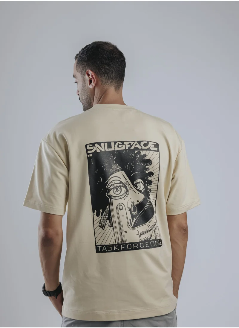 سناج فيس SnugFace The Printed Basic Tshirts, Beige, SF15-3BEI-S
