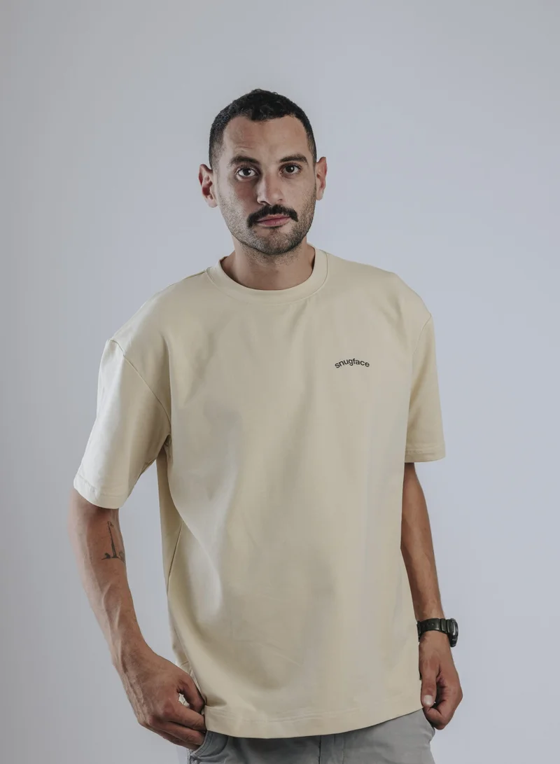 Snugface Snugface The Printed Oversized Tshirts, Beige, SF15-3BEI, Size-S