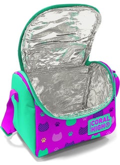 CORAL HIGH Kids Pink Water Green Cat Patterned 3-Piece School Bag Set SET0123490  - Image 4