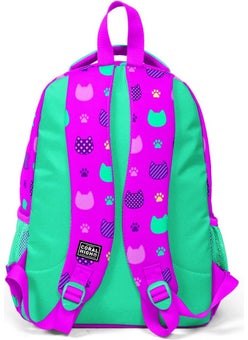 CORAL HIGH Kids Pink Water Green Cat Patterned 3-Piece School Bag Set SET0123490  - Image 5