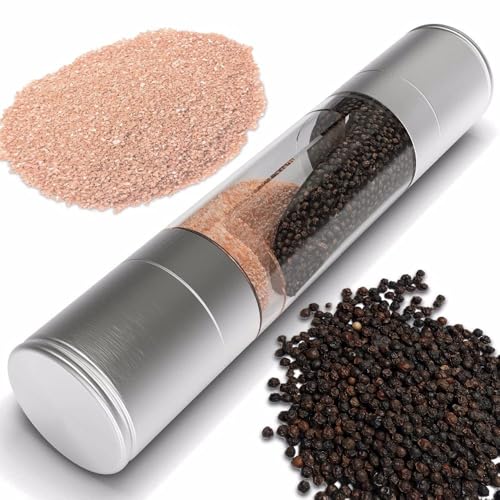Evona Pepper Grinder 2 in 1 Stainless Steel Glass Body Manual Salt Pepper Mill Grinder Seasoning Grinding for Cooking Restaurants - Image 5