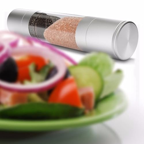 Evona Pepper Grinder 2 in 1 Stainless Steel Glass Body Manual Salt Pepper Mill Grinder Seasoning Grinding for Cooking Restaurants - Image 4