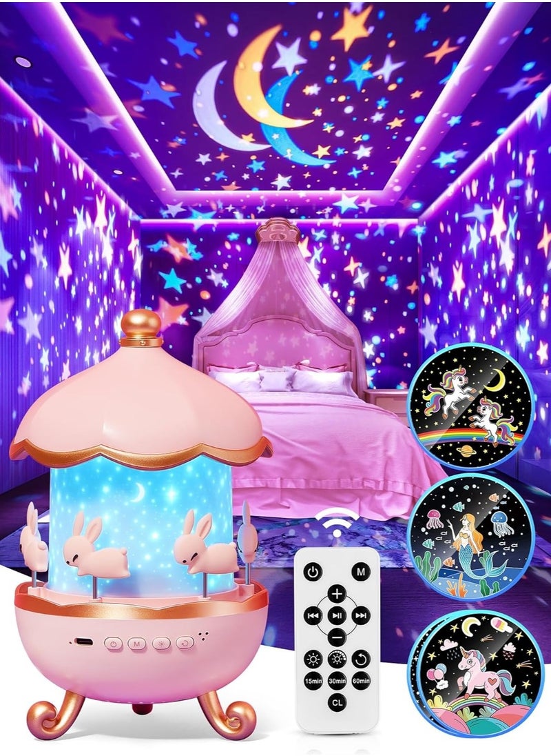 ELTRAZONE ELTRAZONE Kids Night Light Projector Kawaii Nursery Decor with 15 Films & 10 Sound Machine, Rechargeable Remote-Controlled Toddler Night Light for Kids Room – Perfect Baby Girl Gift  - Image 2