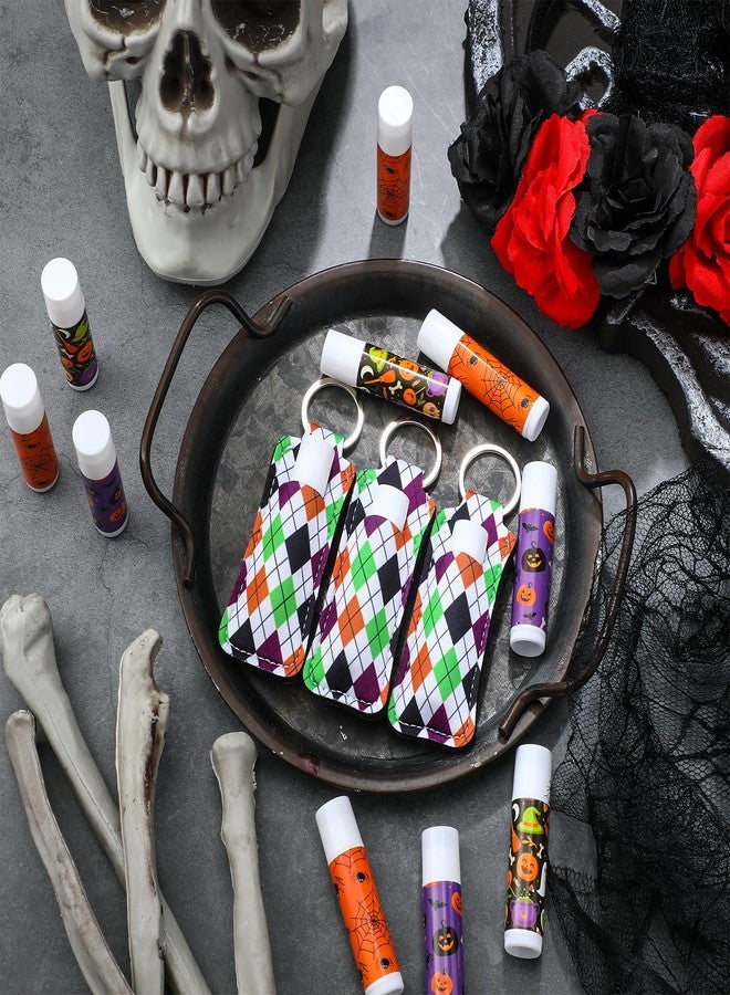 Swiffen 36 Pcs Halloween Lip Balms Gifts Bulk Halloween Party Favors Lip Balm Holder Keychain Spooky Ghost Skull Bat Lipstick Moisturizers for Adults Treat Bags Stuffers Party Supplies(Classic Style) - Image 3