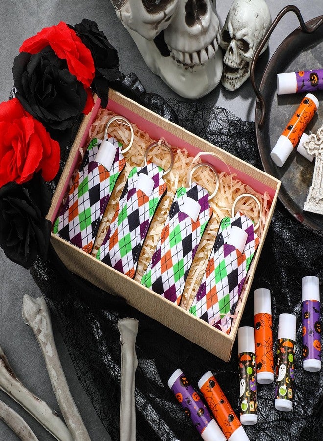 Swiffen 36 Pcs Halloween Lip Balms Gifts Bulk Halloween Party Favors Lip Balm Holder Keychain Spooky Ghost Skull Bat Lipstick Moisturizers for Adults Treat Bags Stuffers Party Supplies(Classic Style) - Image 5