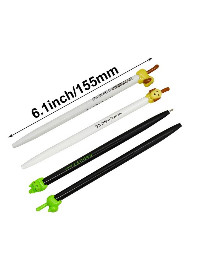 Maydahui 12Pcs Cute Cat Dog Tail Clicker Retractable Pen Novelty Japanese Little Kitten Rollerball Pens Black Ink For Cat Lovers Student Shcool Office Supplies Stationery Party Favors - Image 2