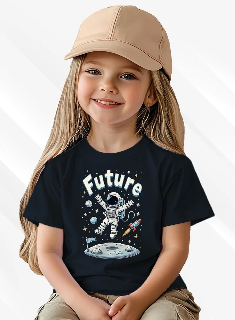 Funkaar Funkaar Astronaut Future Space T-Shirt – 100% Cotton, Bio-Washed, Super Combed, Tagless, Soft & Durable Casual Wear for Kids