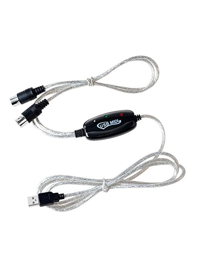 USB To MIDI Converter Cable Black/Silver - Image 2