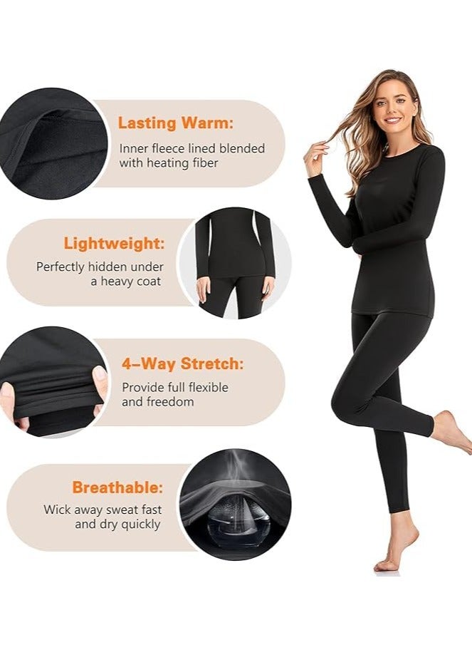 TAPIT Thermal Underwear Women Ultra-Soft Long Johns Set Ultra Thin Base Layer Skiing Winter Warm Top & Bottom Cold Weather Base Layer Top and Leggings Bottom (Beige) - Image 2