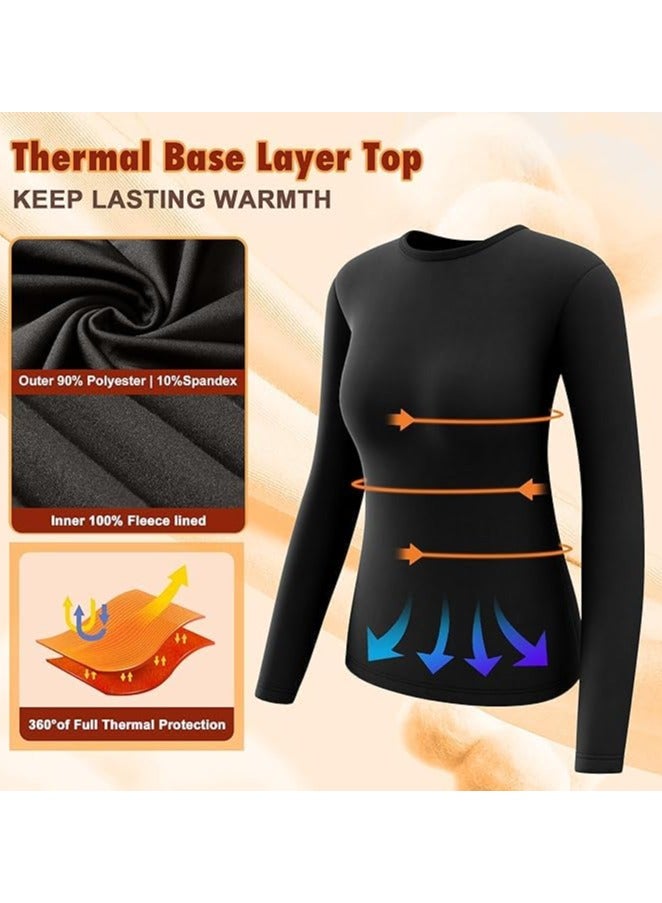 TAPIT Thermal Underwear Women Ultra-Soft Long Johns Set Ultra Thin Base Layer Skiing Winter Warm Top & Bottom Cold Weather Base Layer Top and Leggings Bottom (Beige) - Image 3