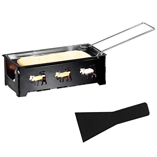 Together-life Cheese Raclette, Portable Foldable Non-Stick Cheese Rotaster Baking Tray Candlelight Cheese Melter Pan with Handle Spatula Barbecue Home Kitchen Grilling Tool - Image 1