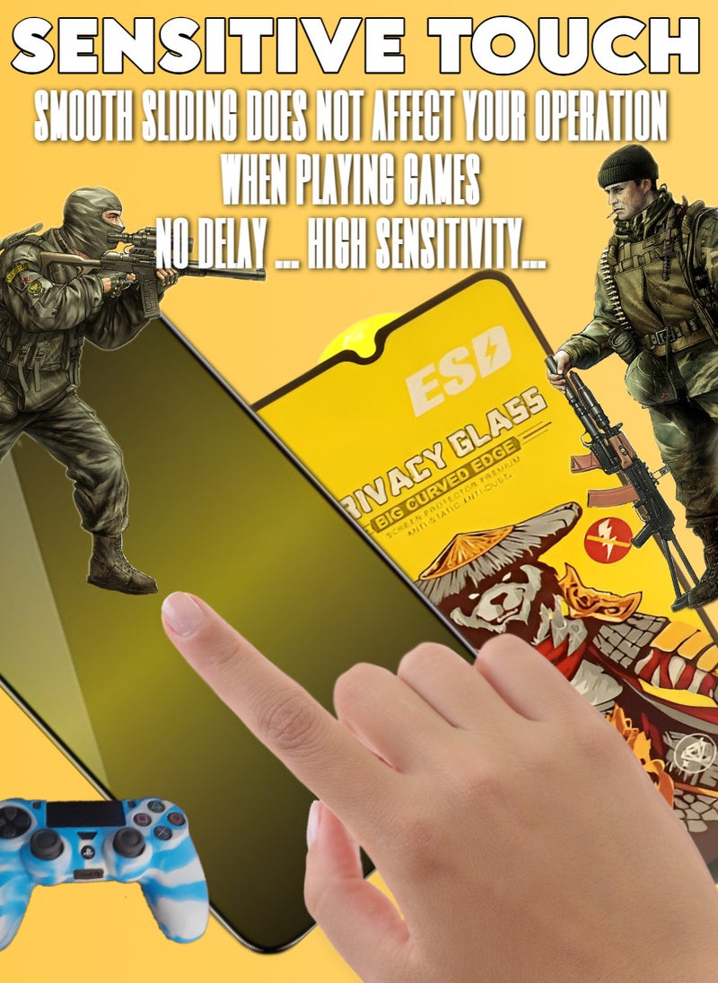 ESD Tempered Dustproof Privacy Glass Screen Protector Compatible For Samsung Galaxy F12 - Image 3