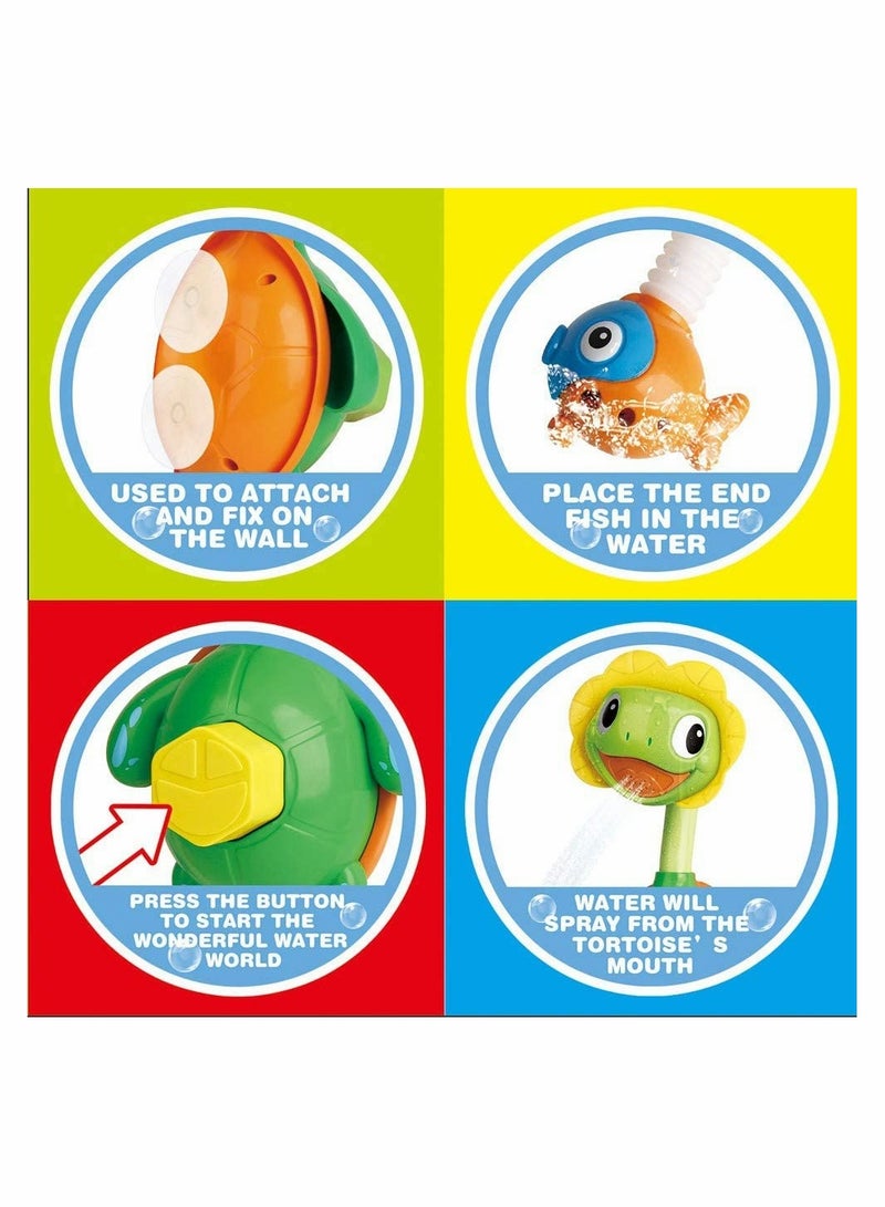 Fun Turtle Bath Fountain Toys for Kids Spraying Water in Tub Pool Baby Shower Playtime