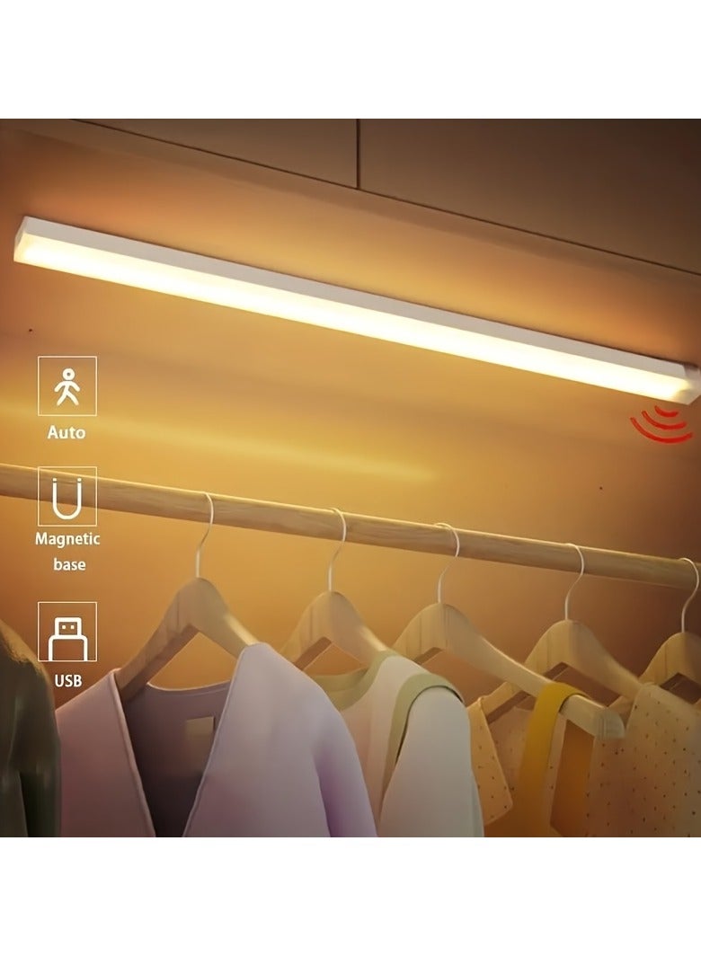 AROAQ Wireless LED Motion Sensor Light Bar – USB Rechargeable, Magnetic Under Cabinet Lighting for Kitchen, Stairs, Hallway, and Wardrobe with Auto On/Off & Emergency Lighting, Portable, Touch-Controlled, Indoor Motion Sensor Light (20CM Size, White Light) - Image 3