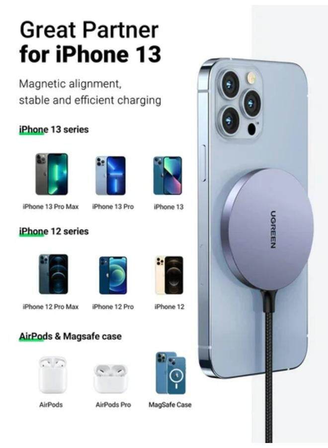 Ugreen [6957303832330] UGREEN 15W Wireless Charger MagSafe - Image 2