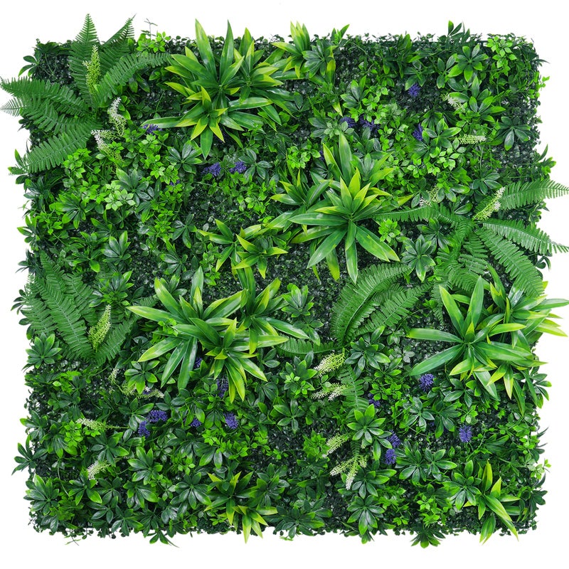 Yangrass بانلز جدار العشب يانغراس 12 قطعة 20''x20''، لوحات سياج صناعية خضراء، خلفية عشب مزيف محمية من الأشعة فوق البنفسجية، شاشة سياج خصوصية، جدار خضري لتزيين الحدائق الداخلية والخارجية في حفلات عيد الميلاد والزفاف. - Image 1