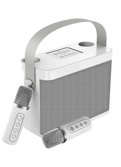 Karaoke Machine with 2 Wireless Microphone, Portable Bluetooth Speaker, 7 Modes Sound Changing Function, 5 Hours of Playtime Bluetooth, Pro Sound Big Audio and Rich Bass