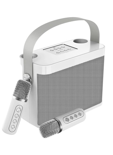 Karaoke Machine with 2 Wireless Microphone, Portable Bluetooth Speaker, 7 Modes Sound Changing Function, 5 Hours of Playtime Bluetooth, Pro Sound Big Audio and Rich Bass