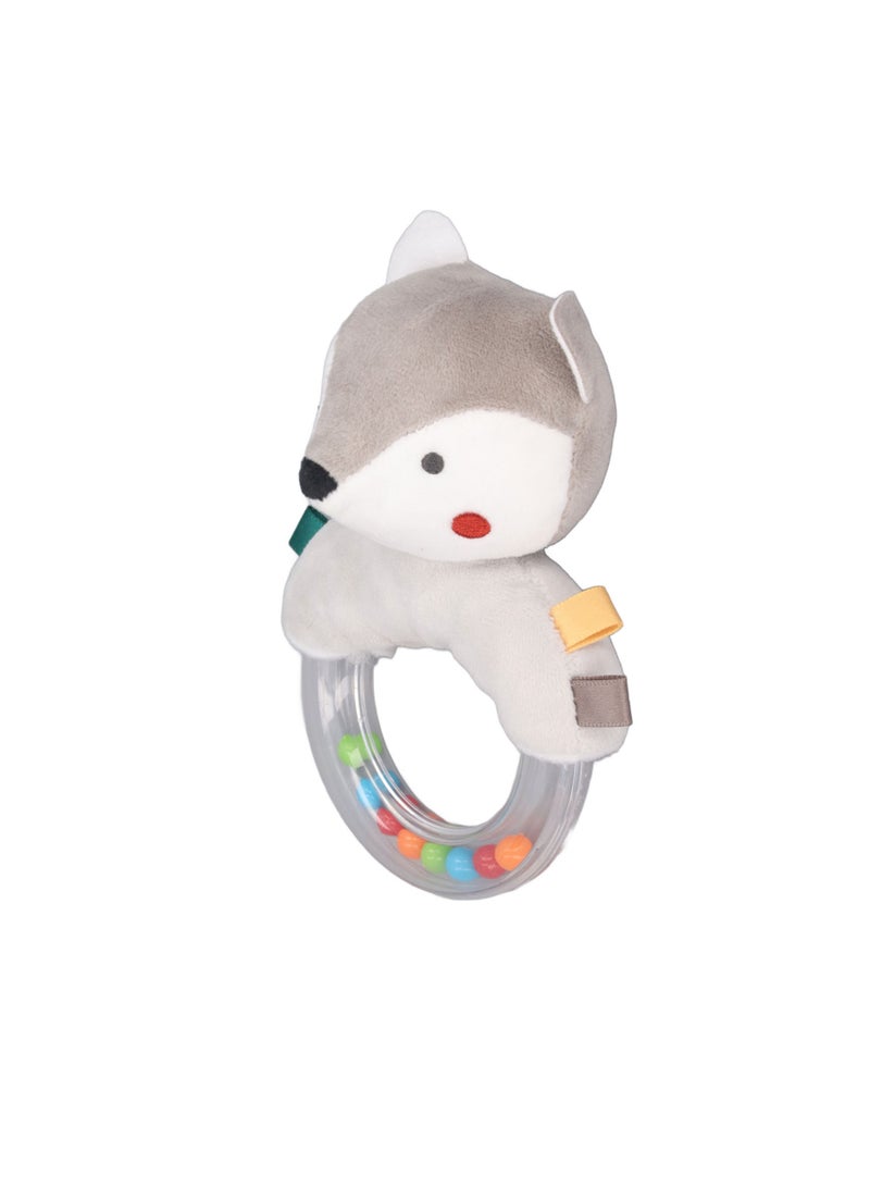 Velaurs Baby Grab Ring Hand Rattle Plush Toy Fox 0-1 Years Old  - Image 3