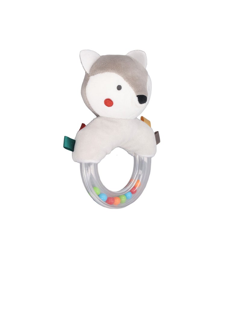 Velaurs Baby Grab Ring Hand Rattle Plush Toy Fox 0-1 Years Old  - Image 5