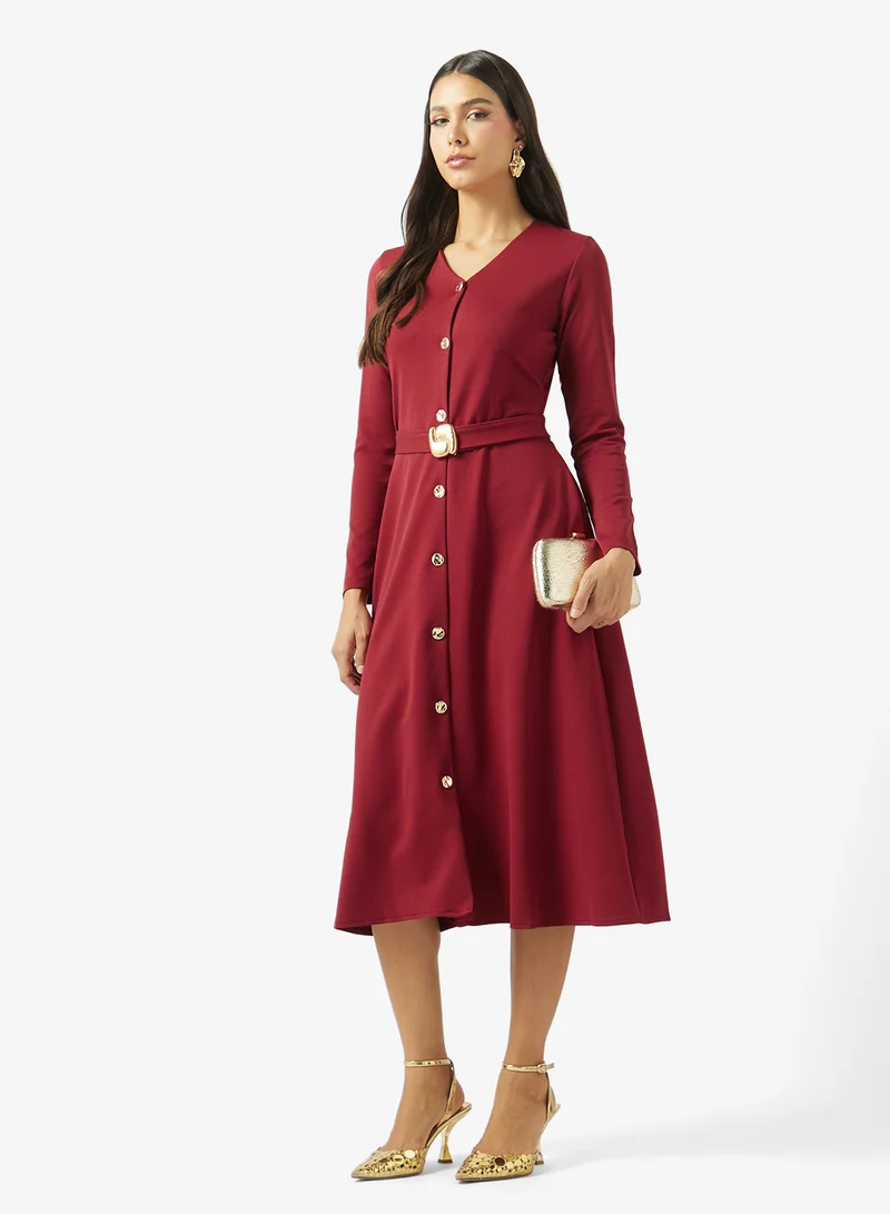 Ella  Belted Shirt Dress for Women | Best Price UAE
