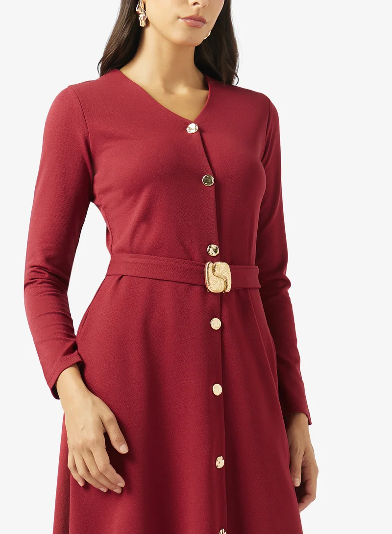 Ella  Belted Shirt Dress for Women | Best Price UAE
