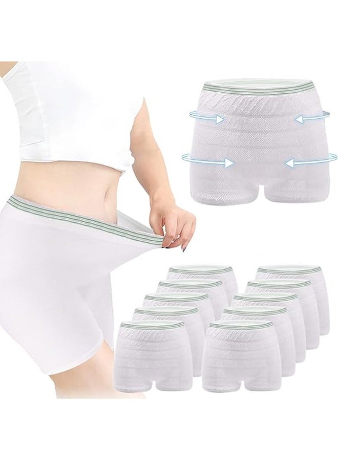 DUNISO 10 Pack Women's Disposable Underwear，Disposable High Waist Postpartum High-elastic Underwear，Breathable Mesh Panties C Section，Soft, Breathable, Stretchy，Suitable for Women After Surgery，Pregnant Women, Postpartum Women, Incontinent Elderly and Patients  - Image 1