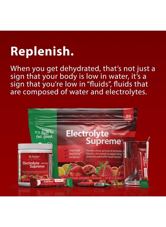 Jigsaw Health Electrolyte Supreme - Broad Spectrum of Electrolytes + Trace Minerals - 60 Servings (60 Servings Jar, Fruit Punch)  - Image 5