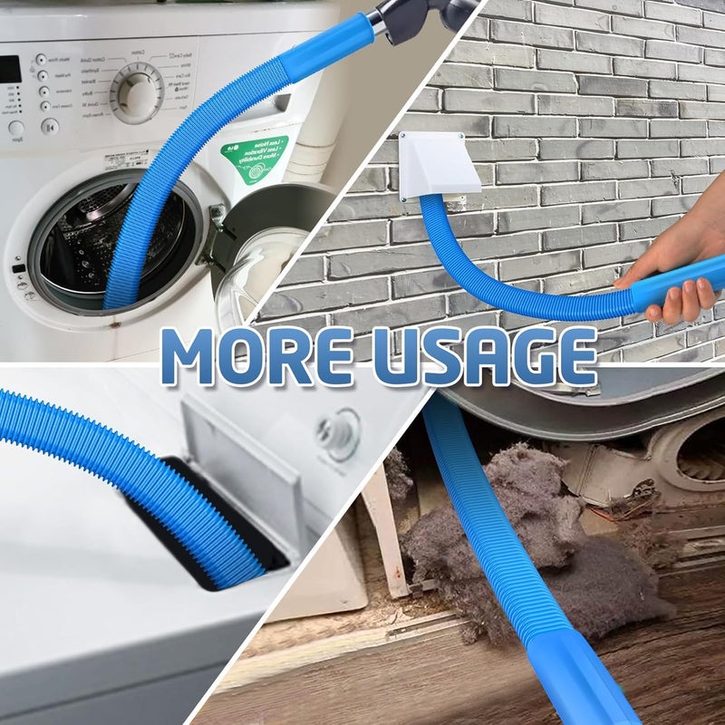 PetOde Dryer Vent Cleaner Kit, Flexible Dryer Lint Vacuum Attachment Compatible with Most Vacuum Cleaner, Blue - Image 4
