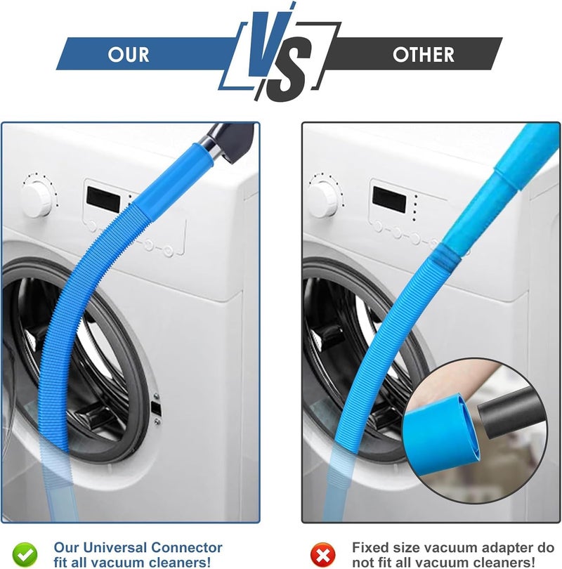 PetOde Dryer Vent Cleaner Kit, Flexible Dryer Lint Vacuum Attachment Compatible with Most Vacuum Cleaner, Blue - Image 3