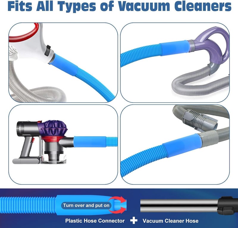PetOde Dryer Vent Cleaner Kit, Flexible Dryer Lint Vacuum Attachment Compatible with Most Vacuum Cleaner, Blue - Image 2