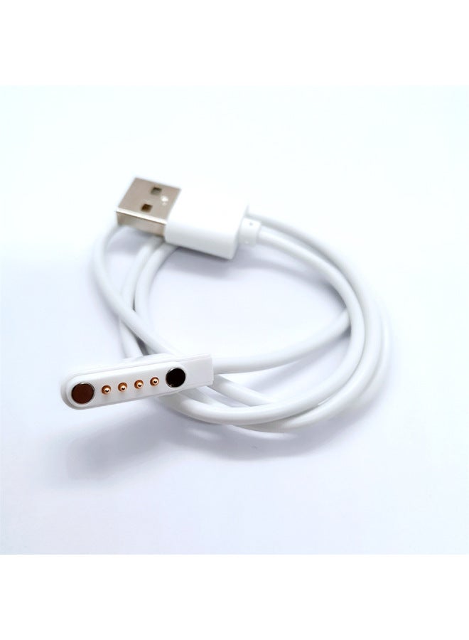 4PIN2.54 Smart Bracelet Data Cable Children's Phone Watch Charging Line Universal 4-pin Magnetic Suction Charging Line-Color:White  - Image 1
