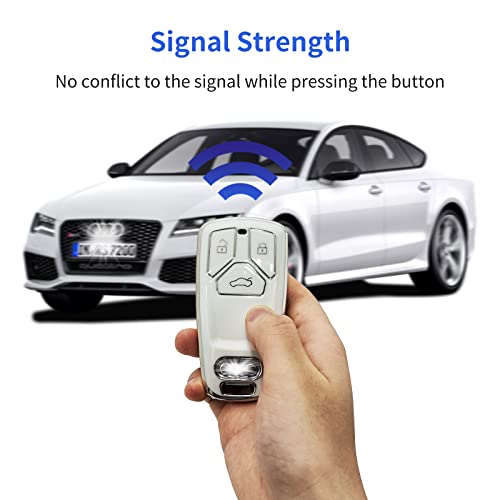 OFFCURVE غطاء مفتاح أوف كيرف لأودي - غطاء مفتاح ناعم خاص من TPU لمفتاح أودي A3 A4 A5 A6 Q5 Q7 TT TTS TT-RS SQ5 SQ7 R8 S5 RS4 RS5 - ملحقات السيارة - واقي مفتاح ذكي باللون الأبيض - Image 5