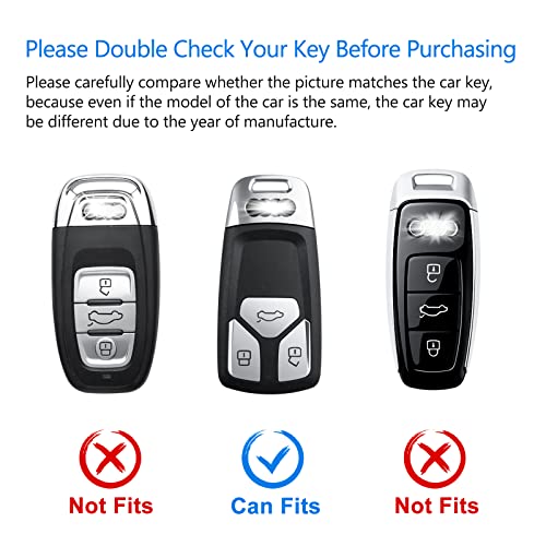 OFFCURVE غطاء مفتاح أوف كيرف لأودي - غطاء مفتاح ناعم خاص من TPU لمفتاح أودي A3 A4 A5 A6 Q5 Q7 TT TTS TT-RS SQ5 SQ7 R8 S5 RS4 RS5 - ملحقات السيارة - واقي مفتاح ذكي باللون الأبيض - Image 2