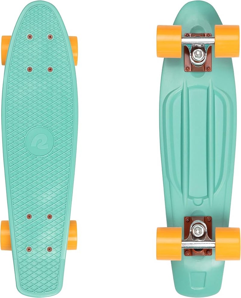 Retrospec Quip Skateboard 22.5" And 27" Classic Retro Plastic Cruiser Complete With Abec 7 Bearings Pu Wheels - Image 1