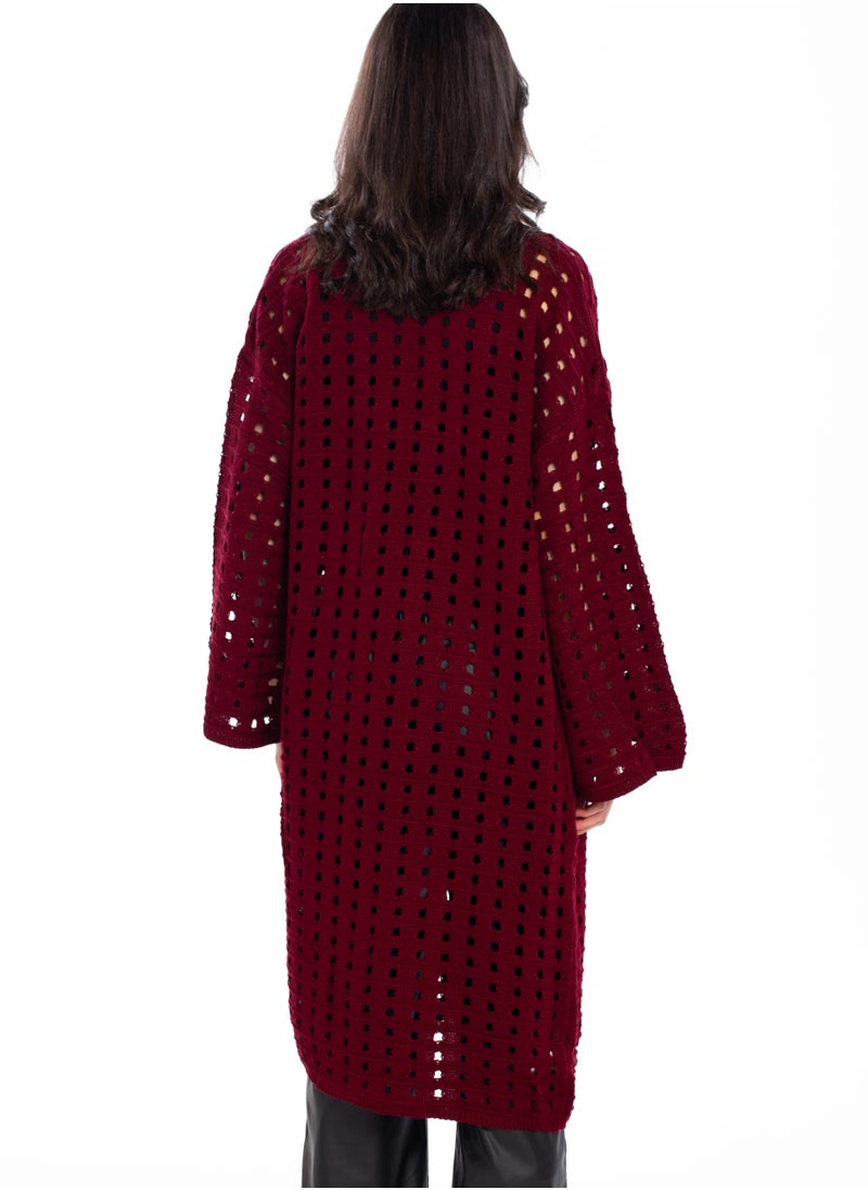 Coctail - cardigan-17217-dark red - Image 1